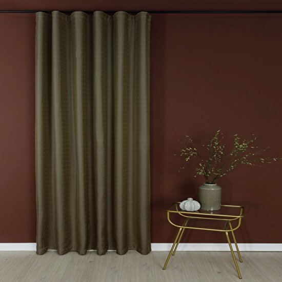 Taç Memphis Hazır Fon Perde Siyah-Gold 150x260 cm