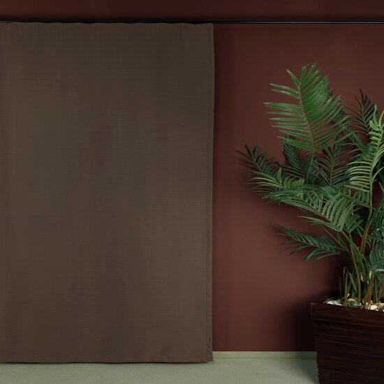 Taç Karartma Hazır Fon Perde Açık Kahve 250x265 cm