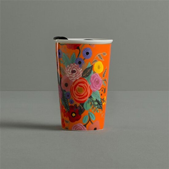 Linens Lily 300 ml Kapaklı Kupa Turuncu