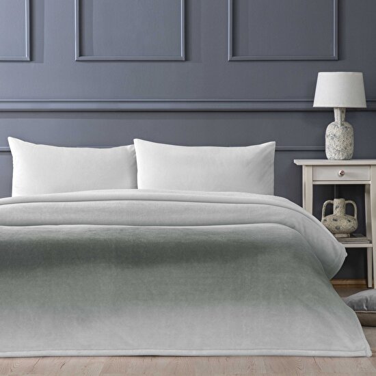 Linens Blurry Tek Kişilik Gri Battaniye