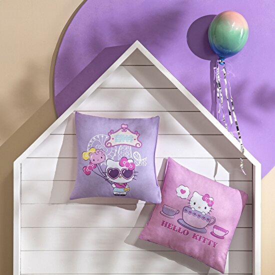 Lisanslı Hello Kitty Funny Pamuk 40x40 Kırlent