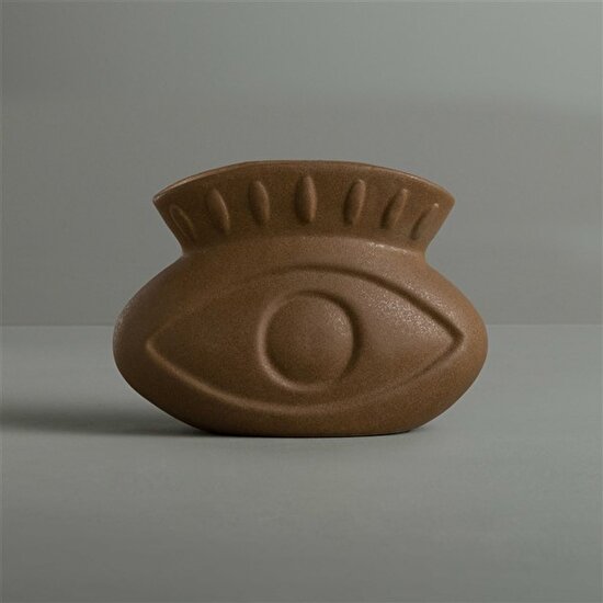 Linens Eye 22x10x16 cm Vazo Kahve