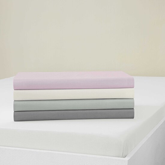 Taç Basic Saten King Size Çarşaf Pembe