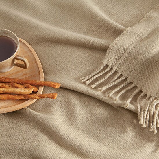 Linens Remedy Akrilik Throw / TV Battaniyesi Bej