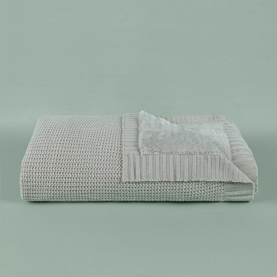 Taç Butik İskandinav Akrilik Triko Throw Kum