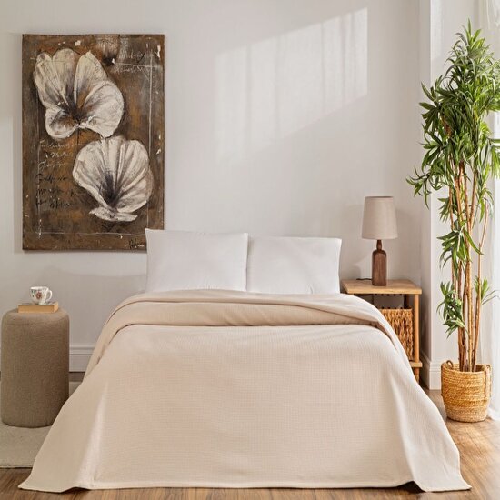 Linens Monty Pamuk Çift Kişilik Pike Kum