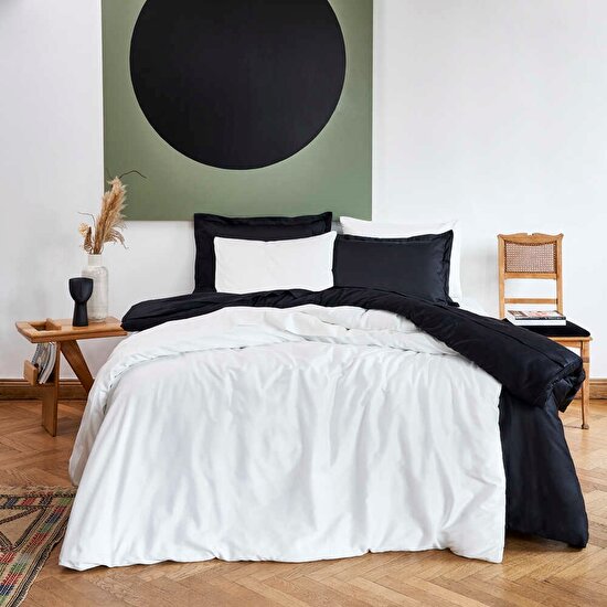 Linens Mix&Match Pamuk Tek Kişilik Saten Nevresim Kılıfı Siyah