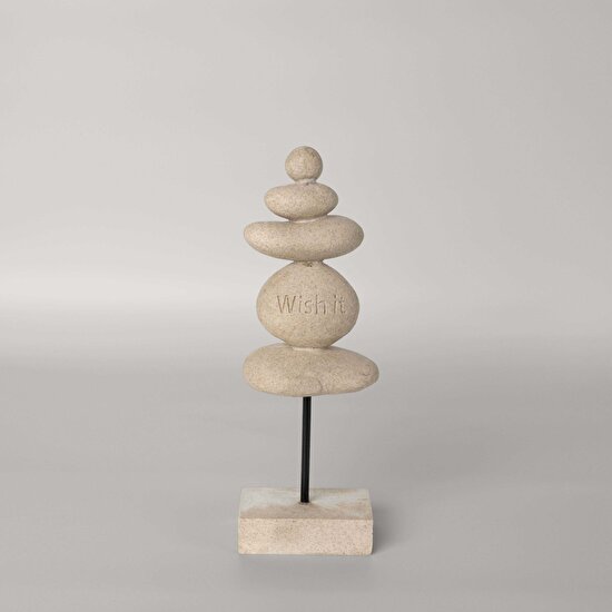 Linens Stone Ayaklı 10x7x29 cm Dekor Naturel