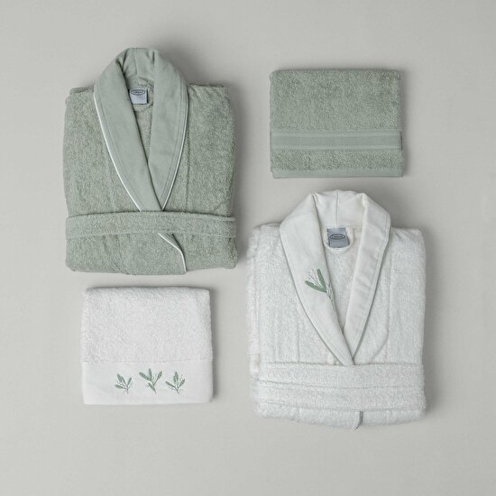 Linens Sage Pamuk 4'lü s/m- l/xl Bornoz Seti