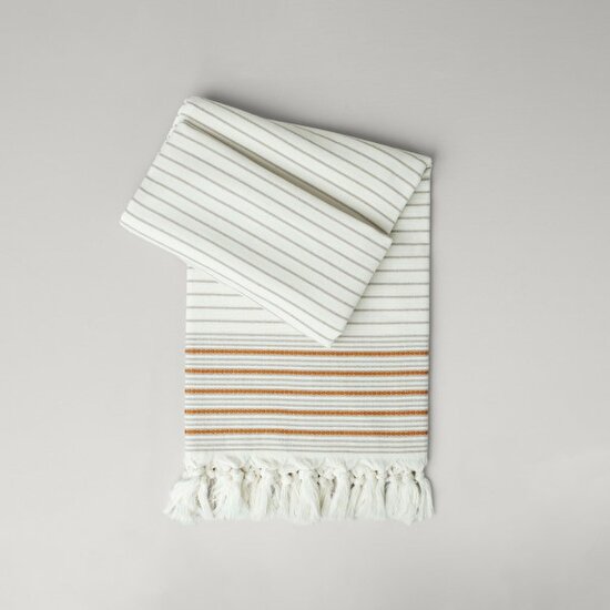 Linens Stripe Plaj Havlusu 90X170 cm Bej