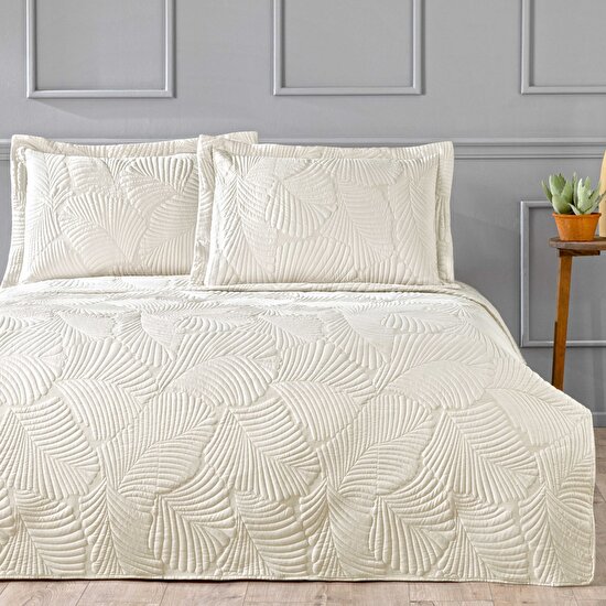Linens Leaf Tek Kişilik Yatak Örtüsü Seti Taş