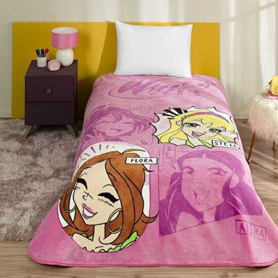 Lisanslı Winx Girl Power Tek Kişilik Battaniye