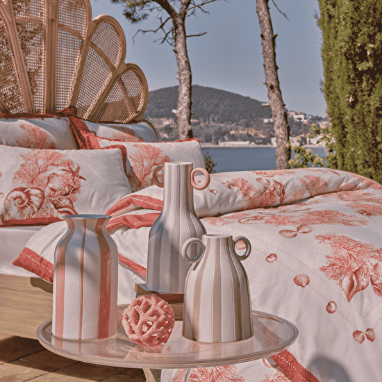Linens Minella 11x11x22 cm Vazo Beyaz Mercan