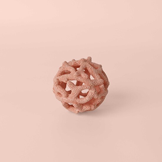 Linens Coral 9x9x9 cm Dekor Mercan