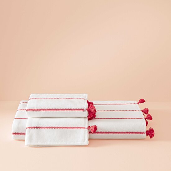 Taç Butik Pamuk Alaçatı Banyo Havlusu Nar Çiçeği