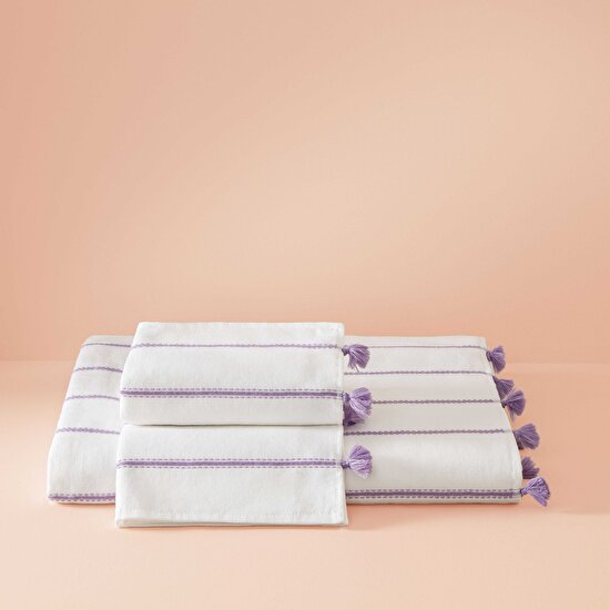Taç Butik Pamuk Alaçatı Banyo Havlusu Lila