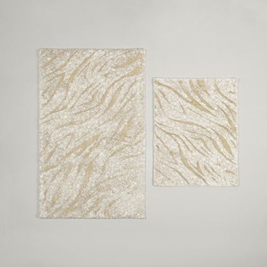 Linens Zetra 2'li 60x100 / 50x60 cm Banyo Paspas Seti Latte