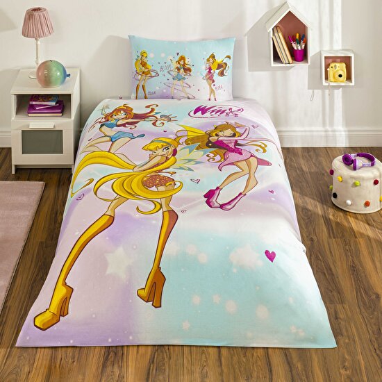 Taç Lisanslı Winx Magic Tek Kişilik Pamuk Nevresim Takımı