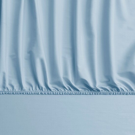 Linens Mix&Match Pamuk Saten Çift Kişilik Lastikli Çarşaf Mavi