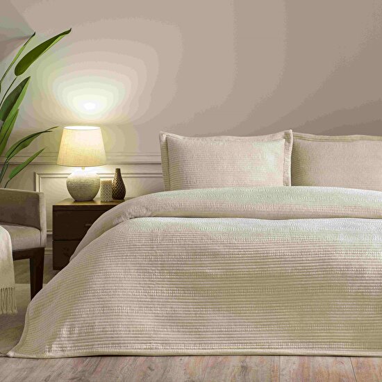 Linens Velona Çift Kişilik Yatak Örtüsü Seti Kum