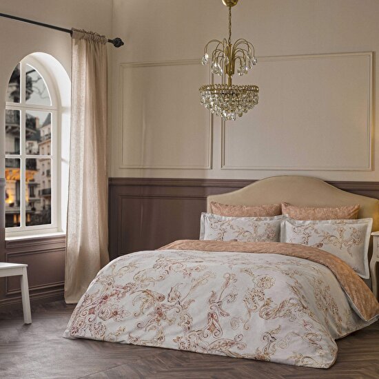 Linens Etienne Pamuk Saten Çift Kişilik Nevresim Takımı Gri