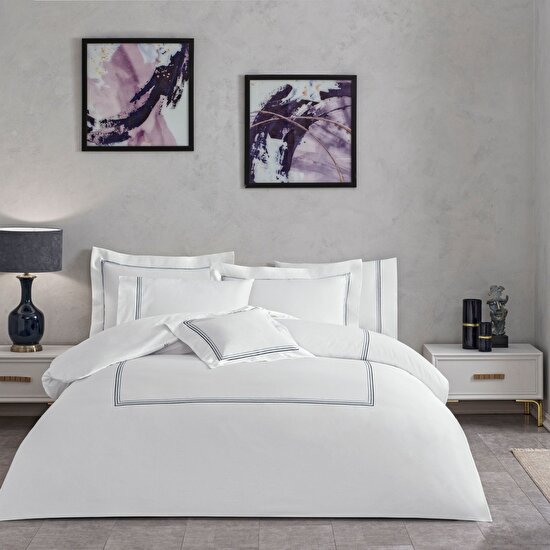 Valeron Trio Saten King Nevresim Takımı Antrasit