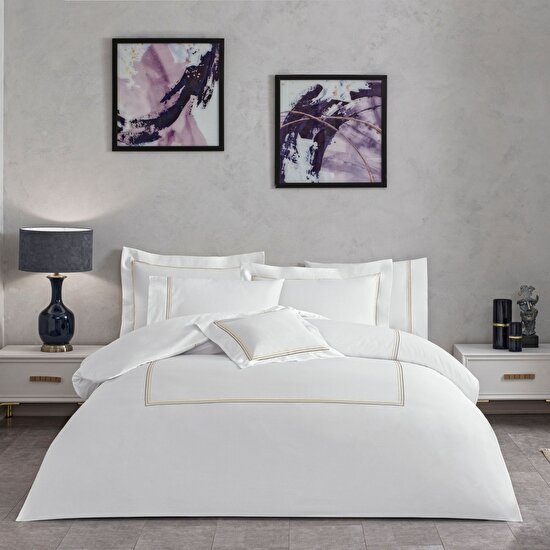 Valeron Trio Saten King Nevresim Takımı Camel