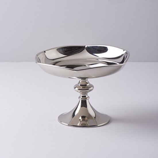 Linens Wawe 21x21x14 cm Ayaklı Servis Gümüş