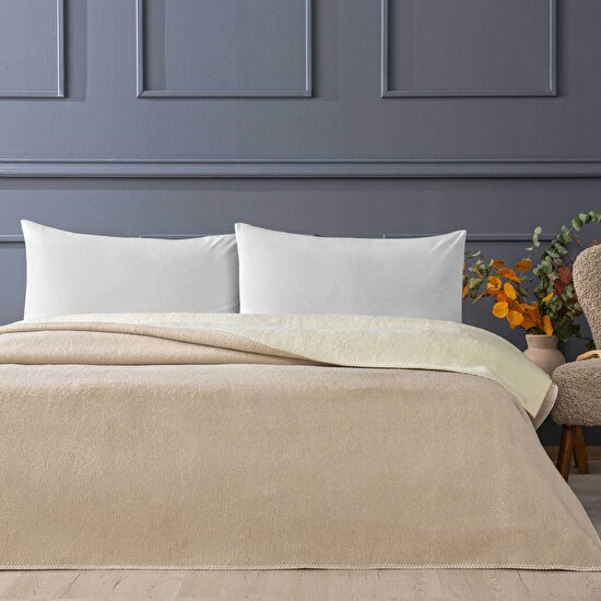 Linens Gloria King Ekru Battaniye