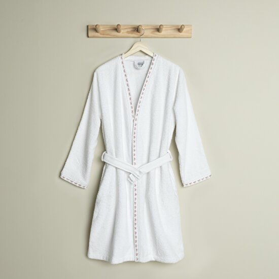 Linens Ribbon Pamuk M/L Bornoz Beyaz