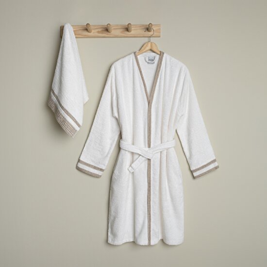 Linens Vesso Bambu M/L Bornoz Seti Ekru