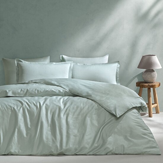 Linens Mix&Match Pamuk Saten 2'li Volanlı Yastık Kılıfı Seti Yeşil