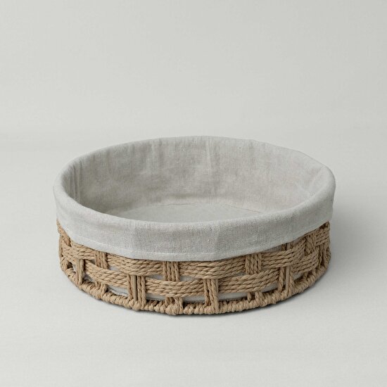 Linens Tidy Yuvarlak Sepet 32x10 Cm Naturel