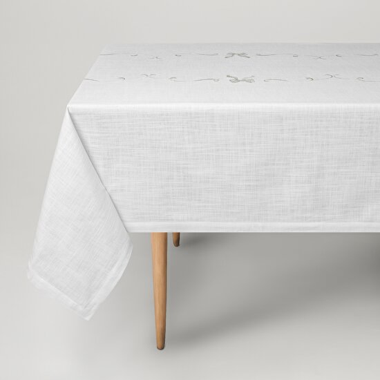 Linens Ribbon 150x250 cm Masa Örtüsü Kırık Beyaz