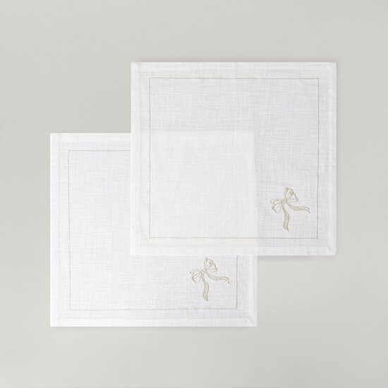 Linens Ribbon 45x45 cm 2'li Peçete Kırık Beyaz